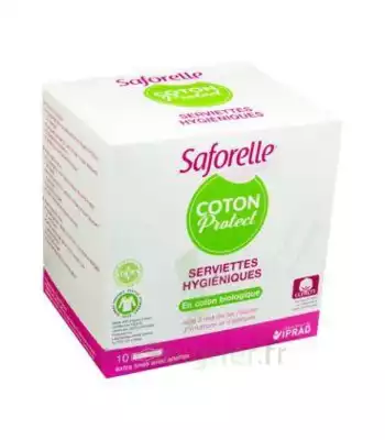Saforelle Coton Protect Serviette Jetable Avec Ailette B/10 à Vétraz-Monthoux