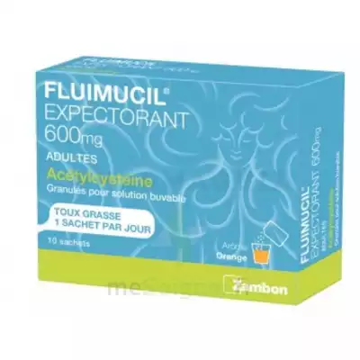 Fluimucil Expectorant Acetylcysteine 600 Mg Glé S Buv Adultes 10sach à Vétraz-Monthoux